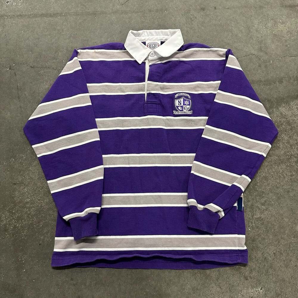 Vintage Barbarian Halbro Rugby Shirt Kellogg Rugby Club Made Canada Medium